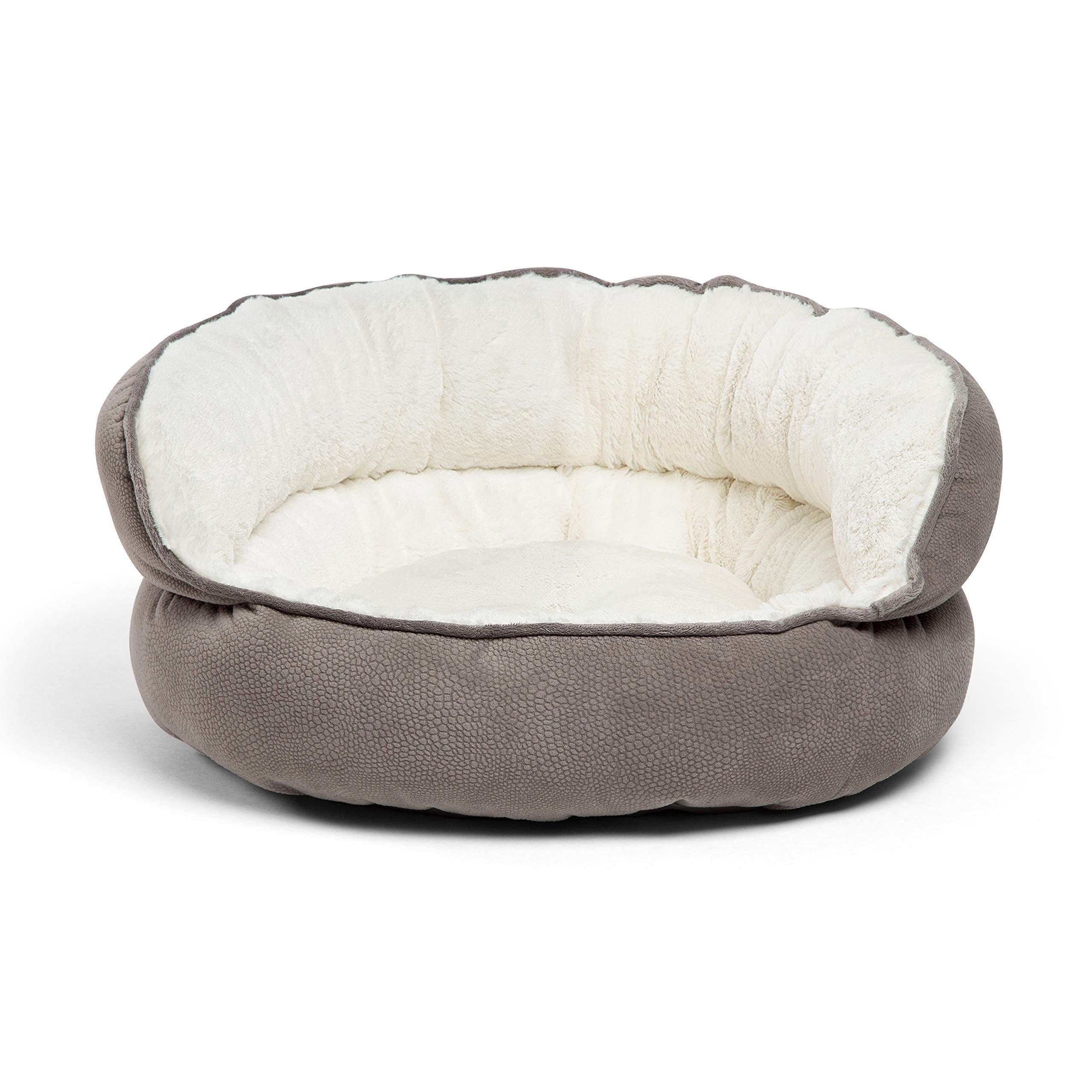 Best Friends By Sheri Pet Throne High Bolster Orthopedic Relief Cat And Dog Bed, Gray, Mini